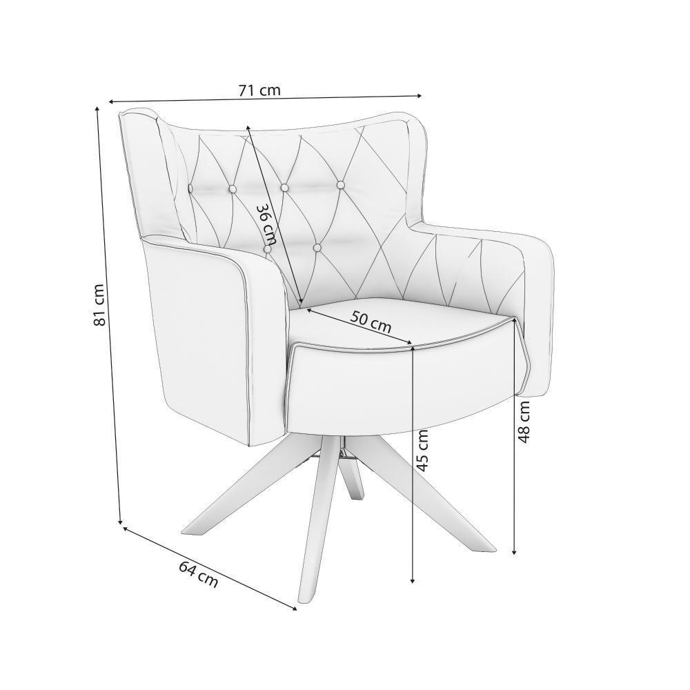 Poltrona Olga Kappesberg Veludo Deluxe Cinza Chumbo - 3