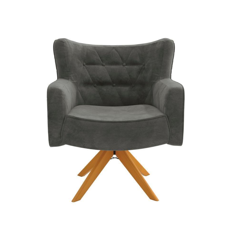 Poltrona Olga Kappesberg Veludo Deluxe Cinza Chumbo - 5