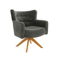 Poltrona Olga Kappesberg Veludo Deluxe Cinza Chumbo - 2