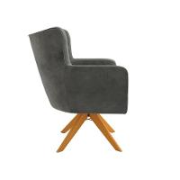 Poltrona Olga Kappesberg Veludo Deluxe Cinza Chumbo