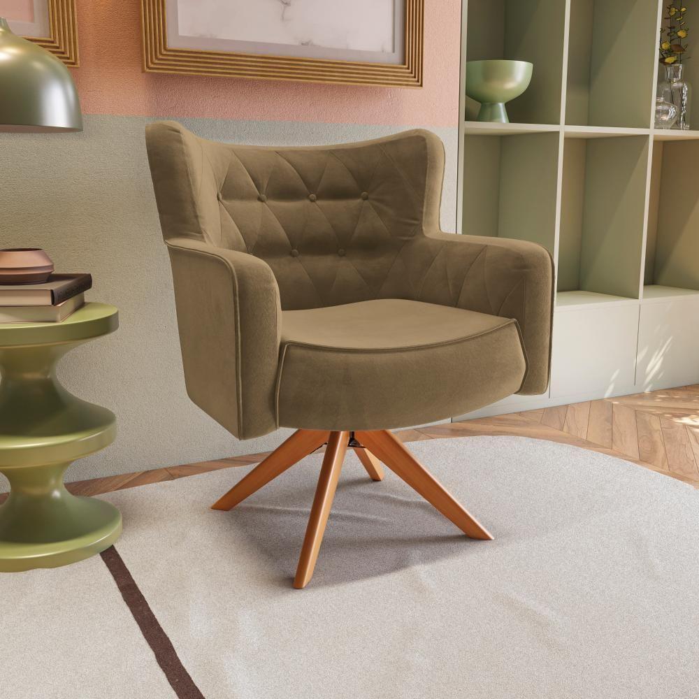 Poltrona Olga Kappesberg Veludo Deluxe Bege - 1