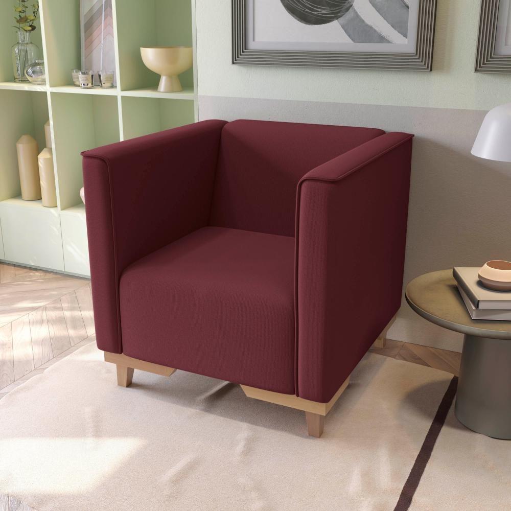 Poltrona Ravena Kappesberg Veludo Bordô - 1