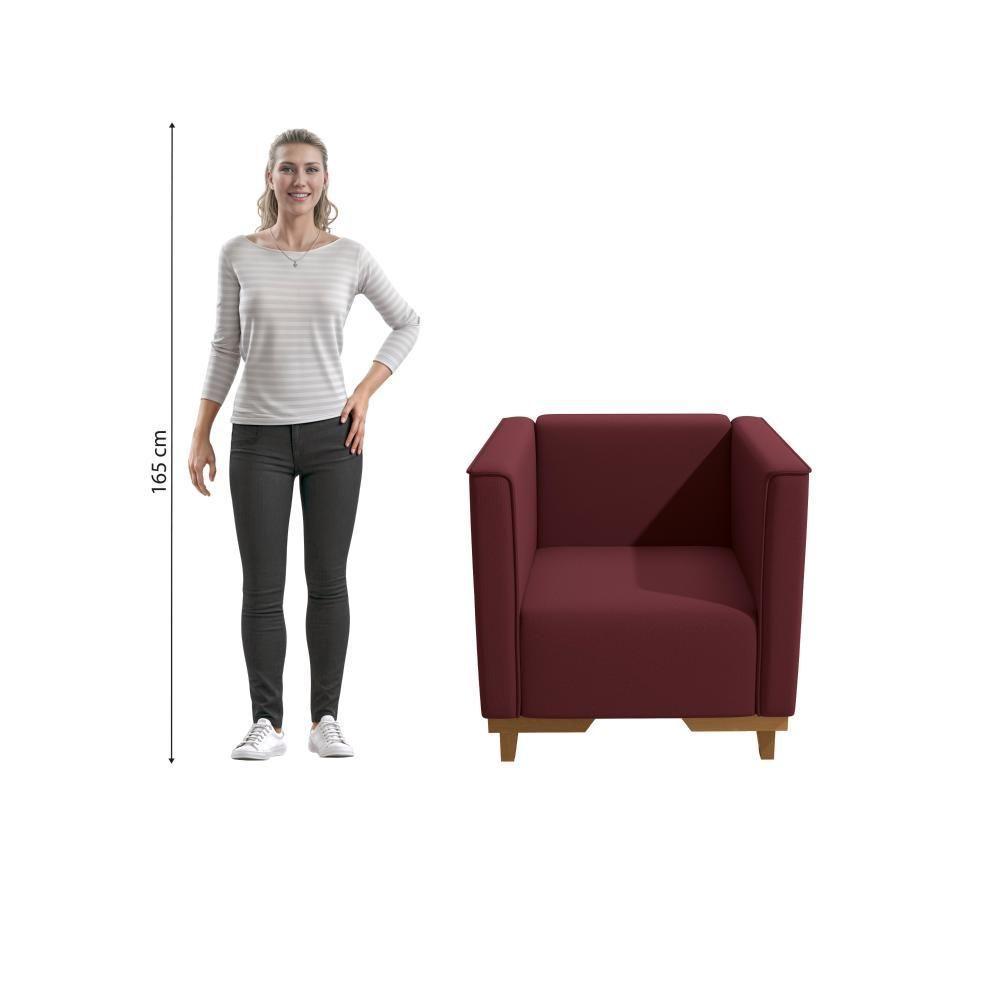 Poltrona Ravena Kappesberg Veludo Bordô - 4