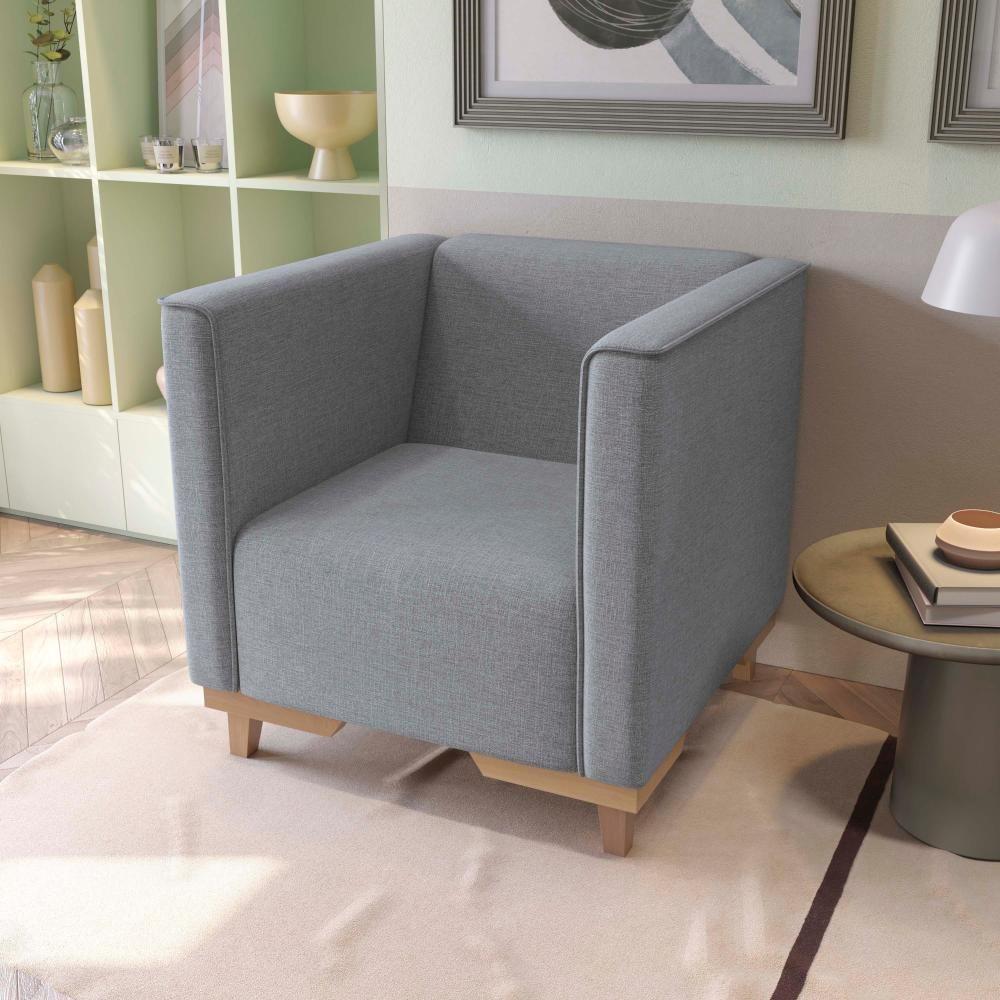 Poltrona Ravena Kappesberg Linho Cinza - 1