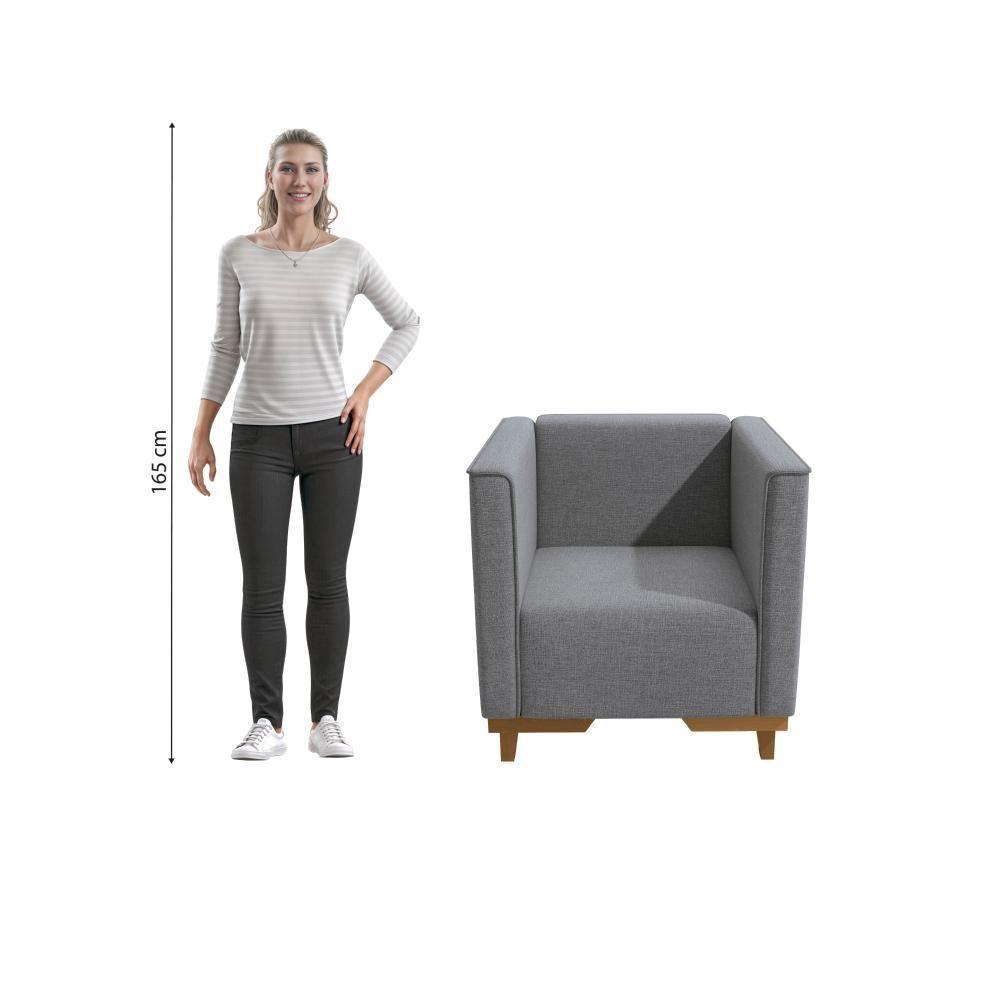 Poltrona Ravena Kappesberg Linho Cinza - 4