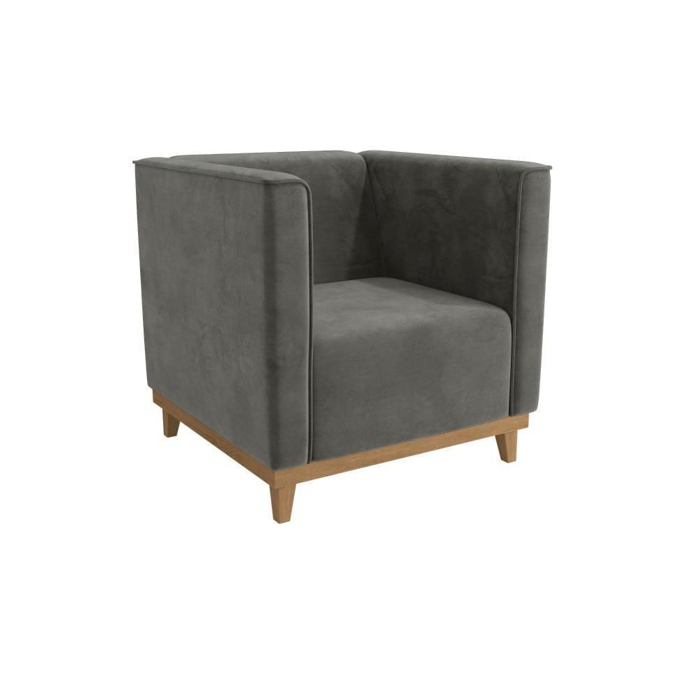 Poltrona Ravena Kappesberg Veludo Chumbo - 2