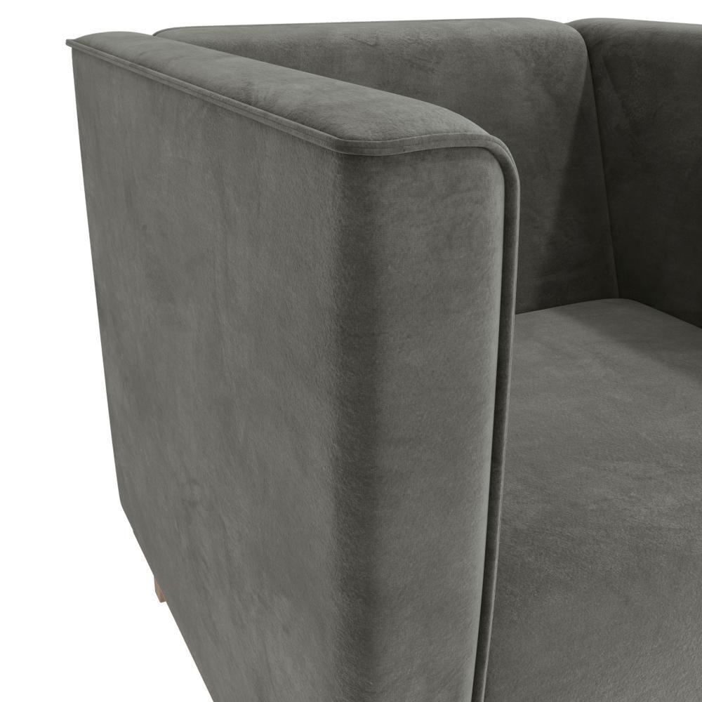 Poltrona Ravena Kappesberg Veludo Chumbo - 4