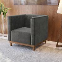 Poltrona Ravena Kappesberg Veludo Chumbo - 1