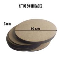 Kit 50 Bolachas 10x10 Mdf Cru Sousplat Base P-copo 3mm - 7