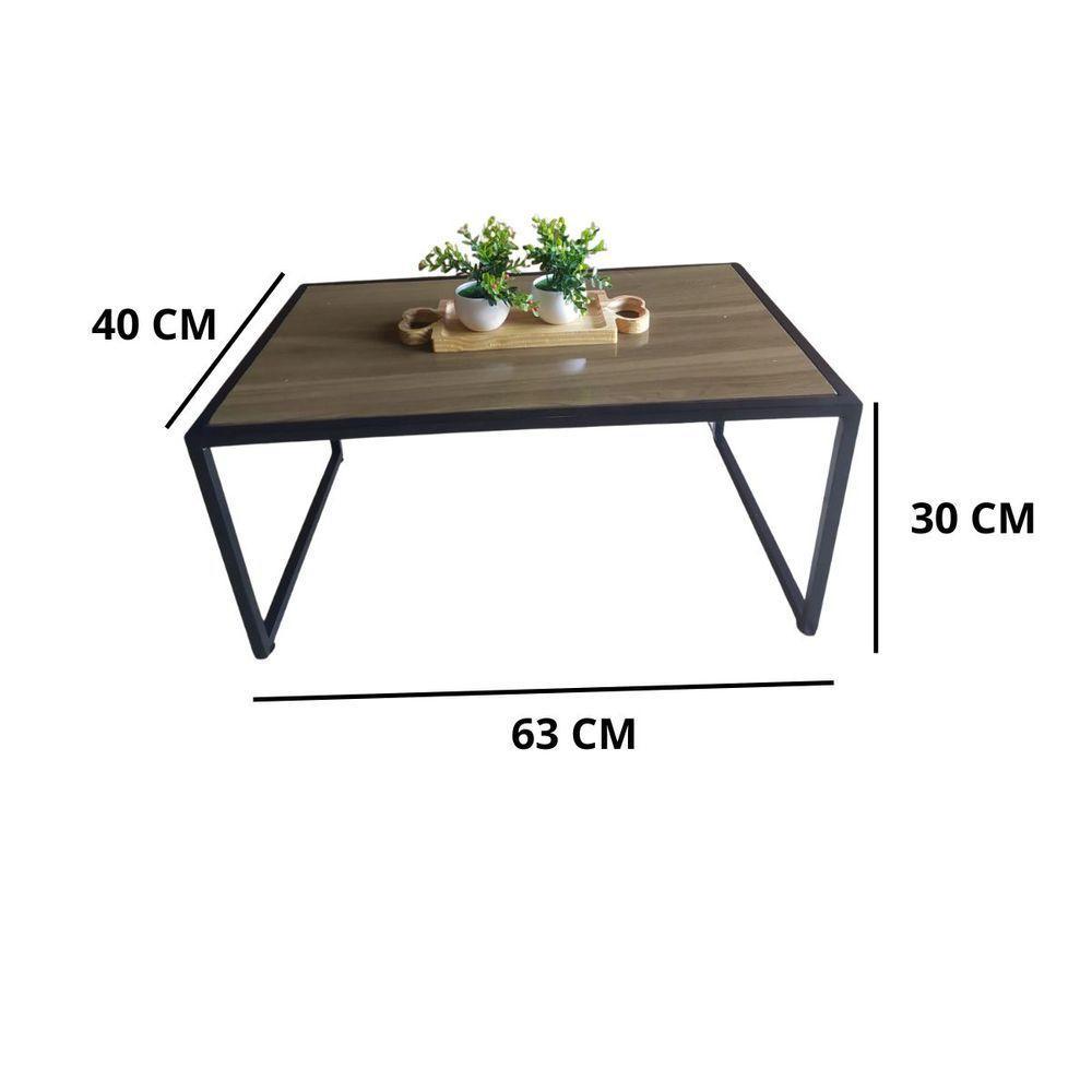 Mesa Centro Retro Decorativa Para Sala Madri Cor:amêndola - 3