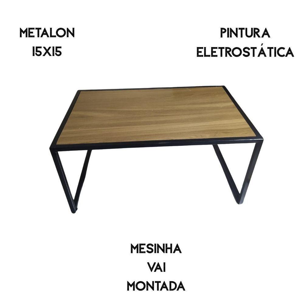 Mesa De Centro Mesinha Sala Luxo Estilo Industrial Cor:amêndola - 4