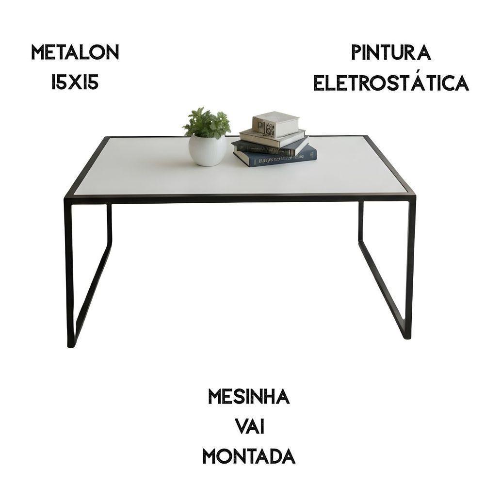 Mesa De Centro Sala Retangular Moderna Retro Cor:branco - 4