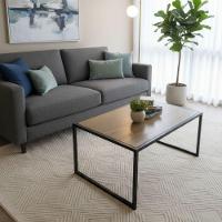 Mesa De Centro Sala De Estar Decoração Pés Em Ferro Cor:amêndola - 8