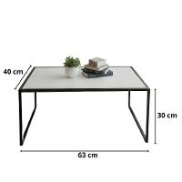 Mesa Mesinha De Centro Pé Ferro Retangular Cor:branco - 4