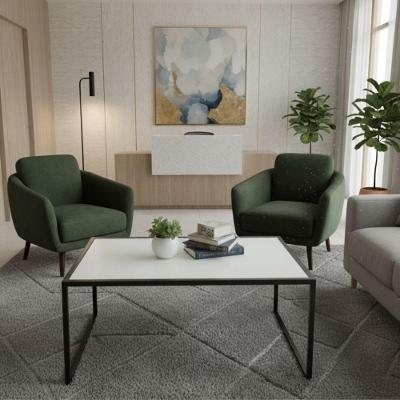 Mesa Centro Retro Decorativa Para Sala Madri Cor:branco