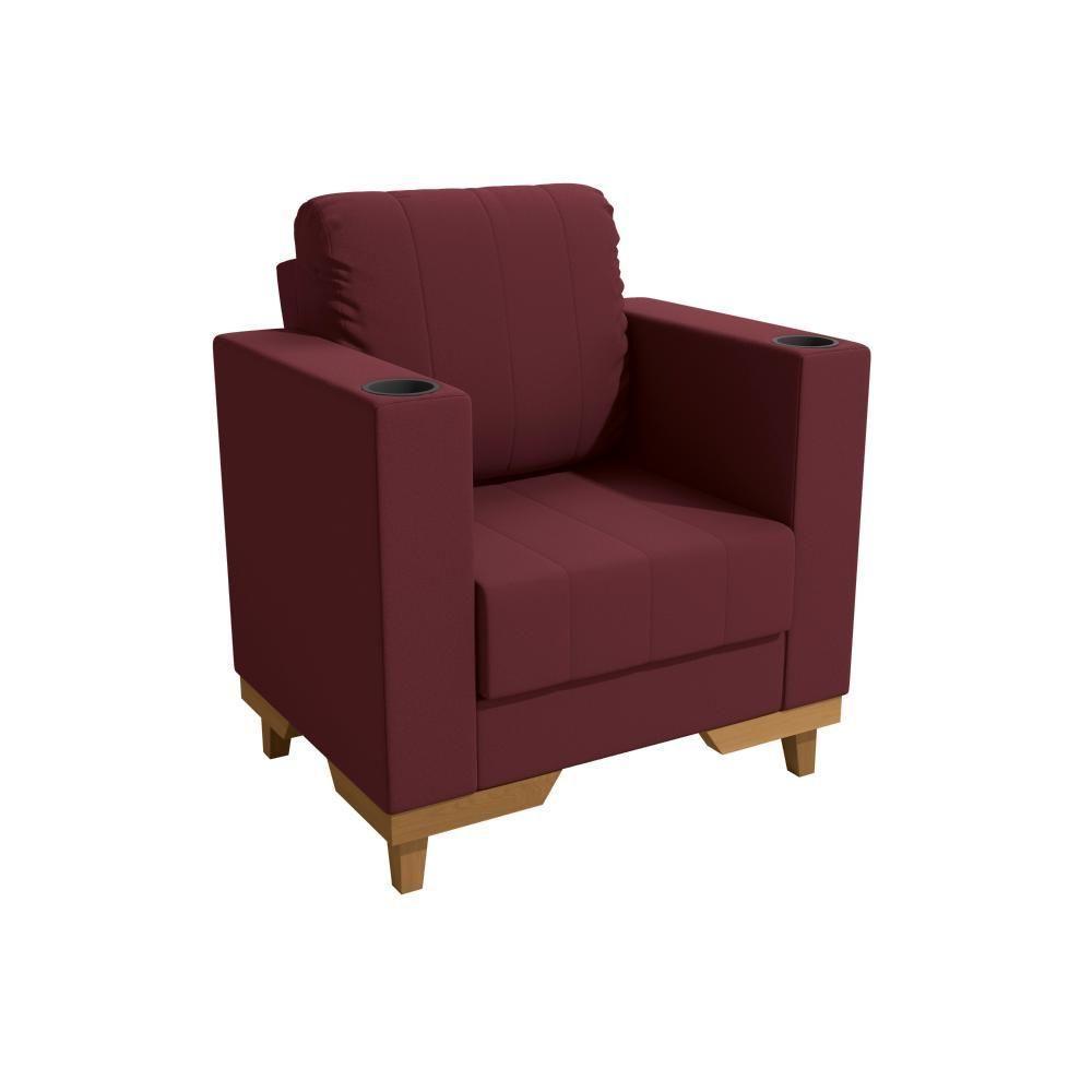 Poltrona Maya Kappesberg Veludo Bordô - 4