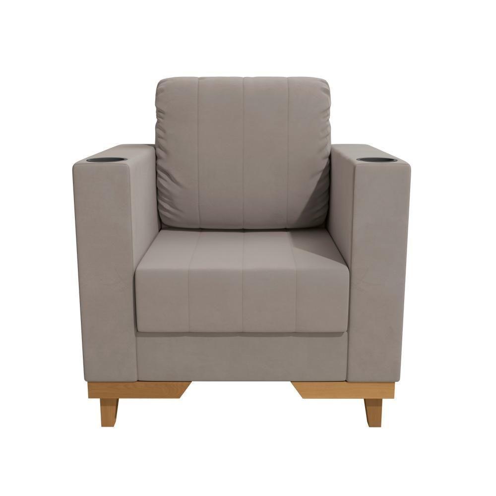 Poltrona Maya Kappesberg Veludo Cinza - 2