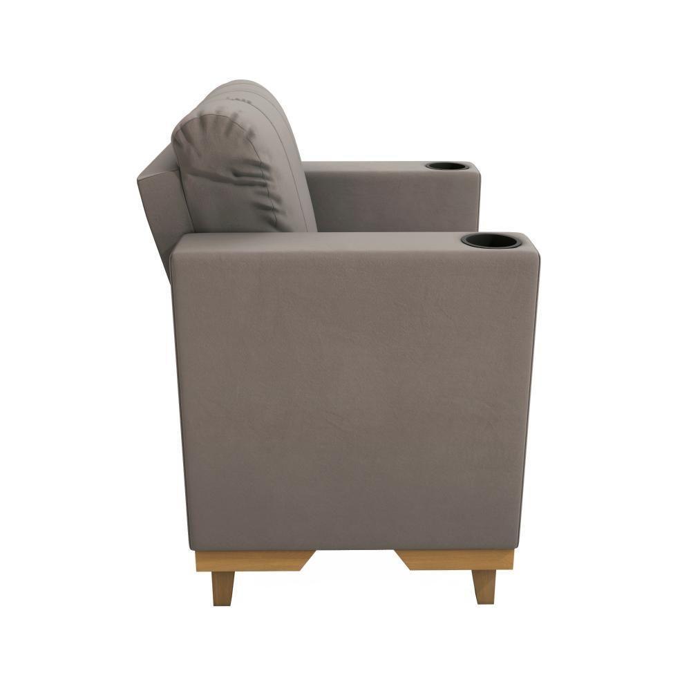 Poltrona Maya Kappesberg Veludo Cinza - 3