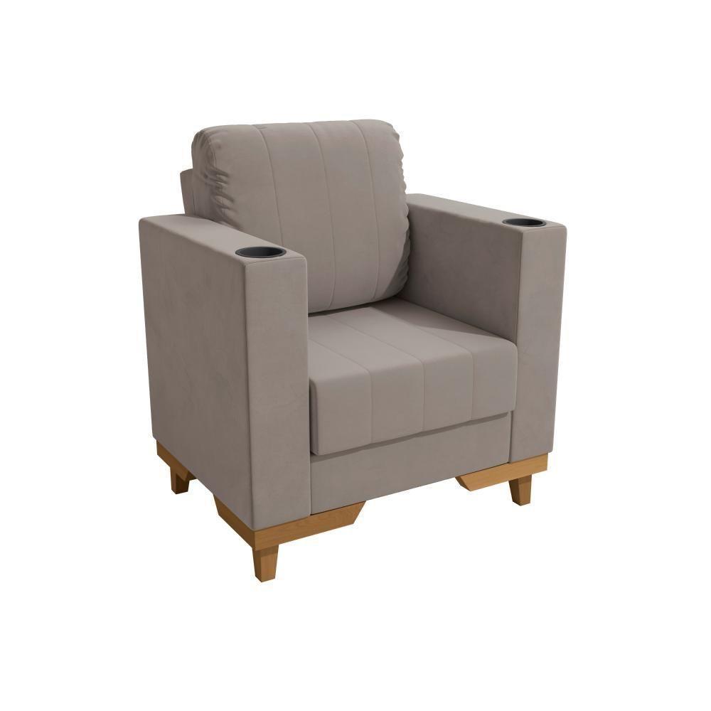 Poltrona Maya Kappesberg Veludo Cinza - 8