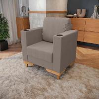 Poltrona Maya Kappesberg Veludo Cinza - 1