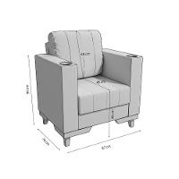 Poltrona Maya Kappesberg Veludo Cinza - 7