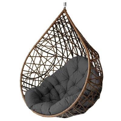 Cadeira Balanço Ninho Suspenso Gota Tramado Com Almofada Argila/cinza