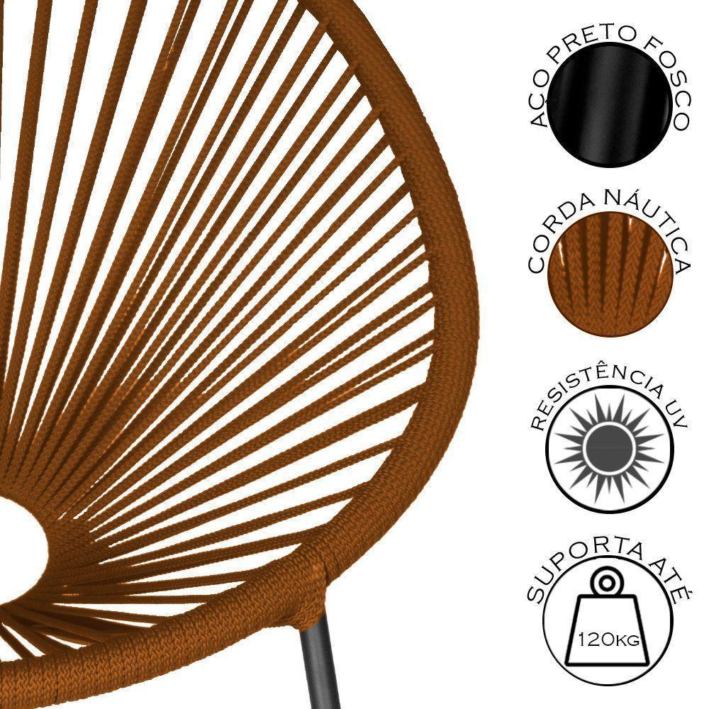 Conjunto 3 Cadeiras Para Area Externa Acapulco Aço Carbono Ocre - 3