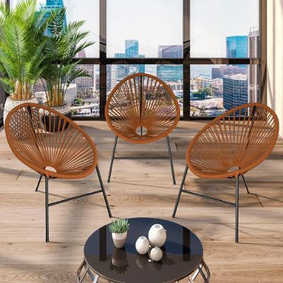 Conjunto 3 Cadeiras Para Area Externa Acapulco Aço Carbono Ocre