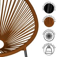 Conjunto 3 Cadeiras Para Area Externa Acapulco Aço Carbono Ocre - 3