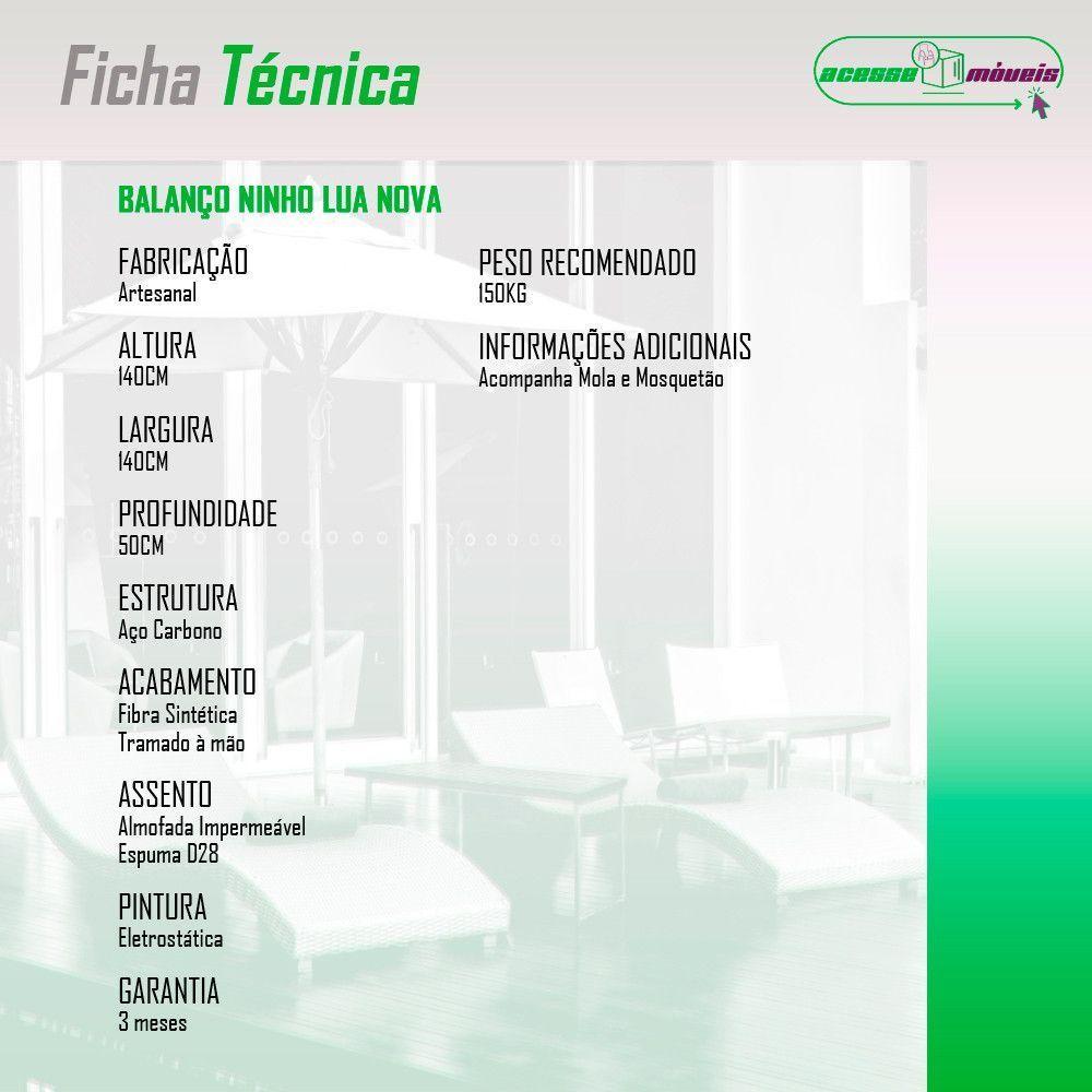 Cadeira Balanço Suspenso Lua Em Fibra Sintética Tabaco/marrom - 5