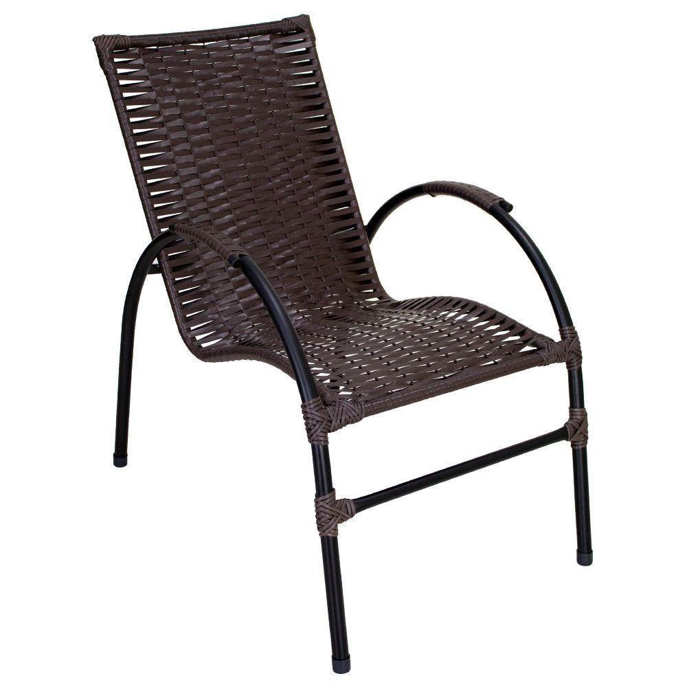 Conjunto De Mesa De Centro E 2 Cadeiras ônix área Externa Tabaco - 4