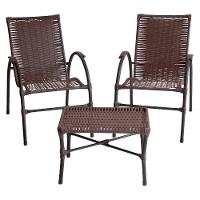 Conjunto De Mesa De Centro E 2 Cadeiras ônix área Externa Tabaco - 6