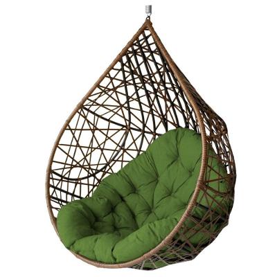 Cadeira Balanço Ninho Suspenso Gota Tramado Com Almofada Argila/verde
