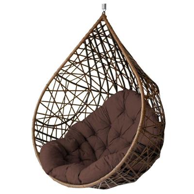 Cadeira Balanço Ninho Suspenso Gota Tramado Com Almofada Argila/marrom