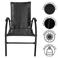 Conjunto De Mesa De Centro E 2 Cadeiras ônix área Externa Preto - 2