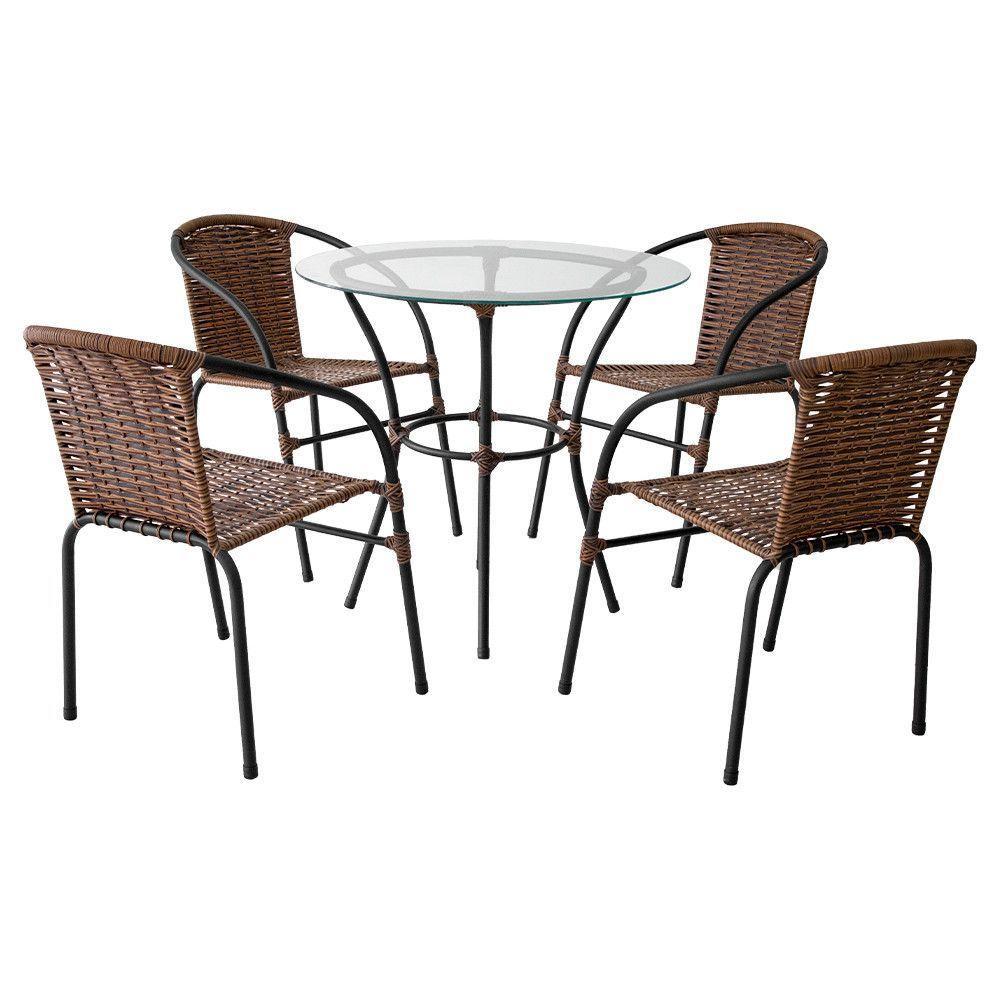 Jogo De Mesa 4 Cadeiras Happy Hour Para área Externa Argila - 1