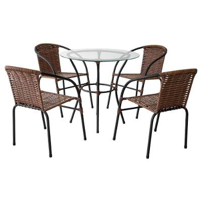 Jogo De Mesa 4 Cadeiras Happy Hour Para área Externa Argila