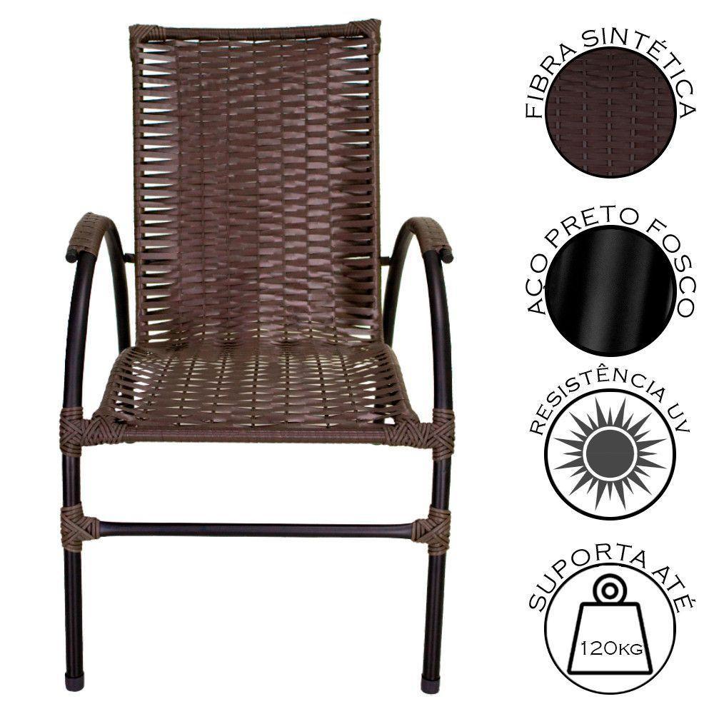 Conjunto De Mesa De Centro 4 Cadeiras ônix Para área Externa Tabaco - 2