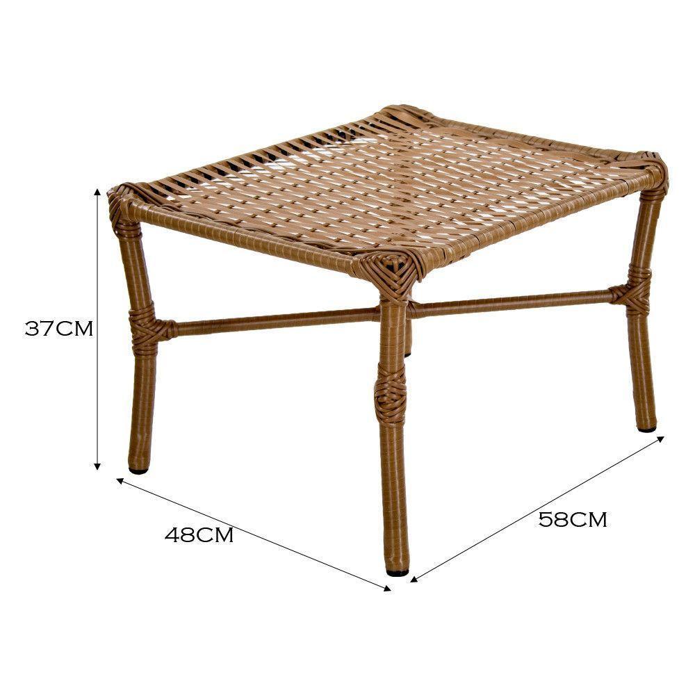 Conjunto De Mesa De Centro E 2 Cadeiras Vitória Para área Caramelo - 7