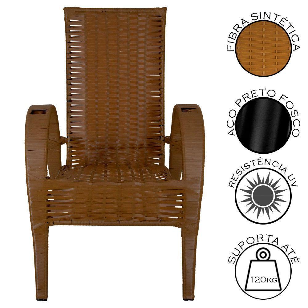 Conjunto Mesa De Centro 4 Cadeiras Vitória área Externa Caramelo - 4