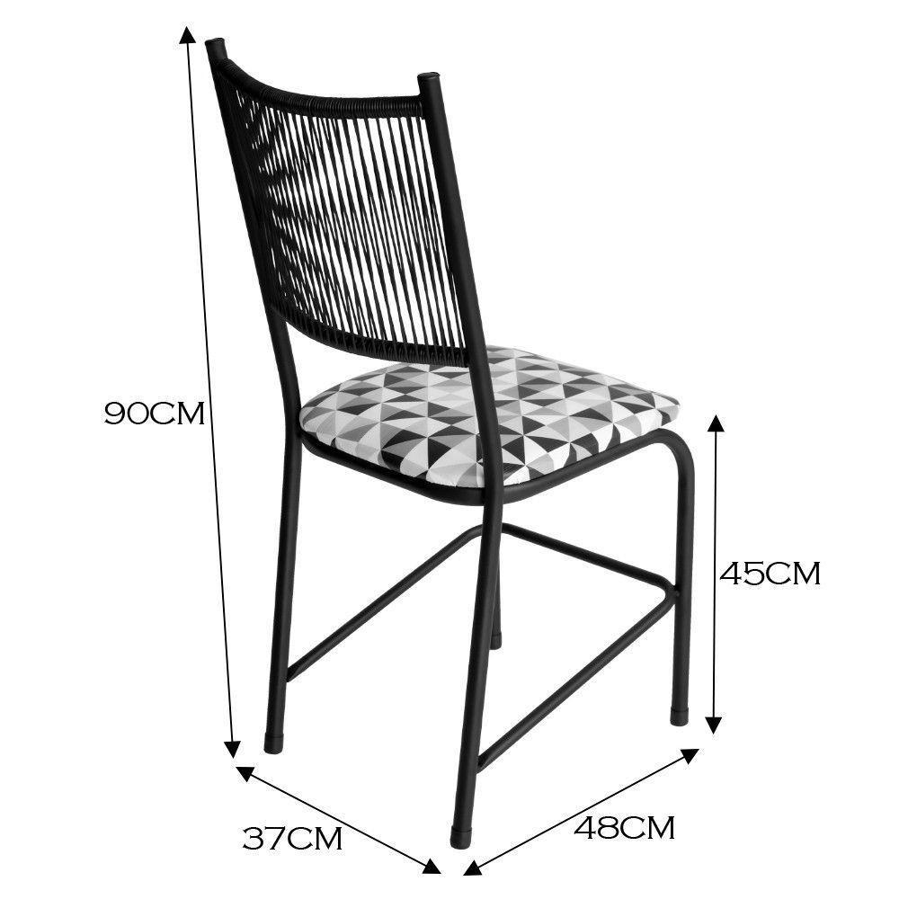 Conjunto Mesa Com 4 Cadeiras Lugo Para Cozinha Ou Jantar Preto/mesclado - 3