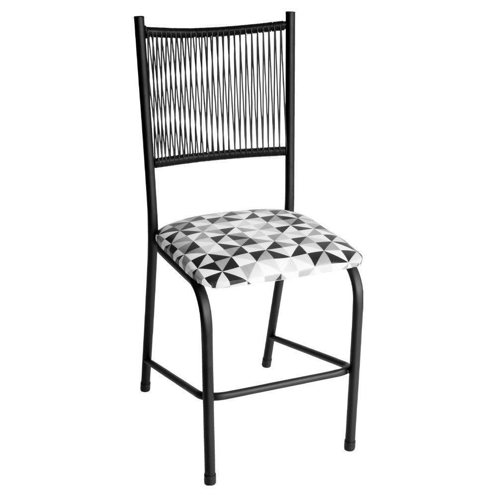 Conjunto Mesa Com 4 Cadeiras Lugo Para Cozinha Ou Jantar Preto/mesclado - 5