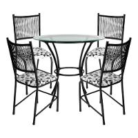 Conjunto Mesa Com 4 Cadeiras Lugo Para Cozinha Ou Jantar Preto/mesclado - 2