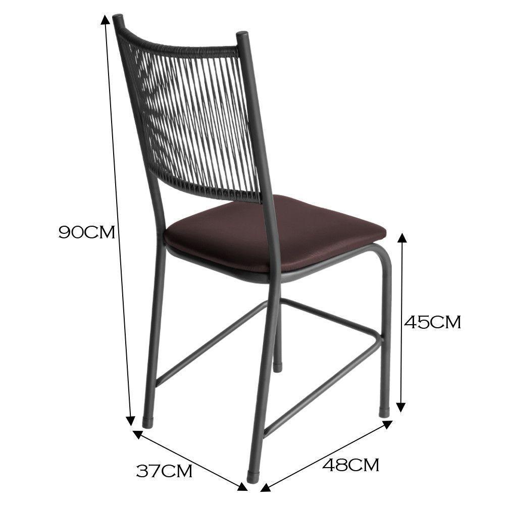 Conjunto Mesa Com 4 Cadeiras Lugo Para Cozinha Ou Jantar Preto/marrom - 3