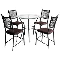 Conjunto Mesa Com 4 Cadeiras Lugo Para Cozinha Ou Jantar Preto/marrom - 2