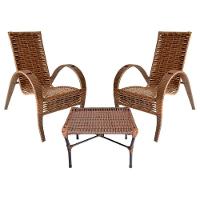 Conjunto De Mesa De Centro E 2 Cadeiras Vitória Para área Argila - 1