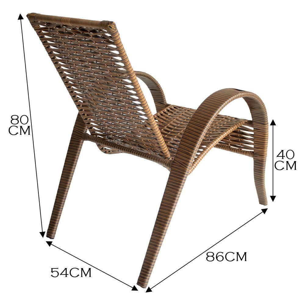 Conjunto Mesa De Centro 4 Cadeiras Vitória área Externa Argila - 3