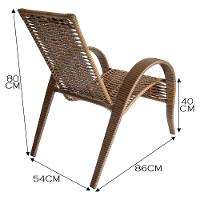 Conjunto Mesa De Centro 4 Cadeiras Vitória área Externa Argila - 3