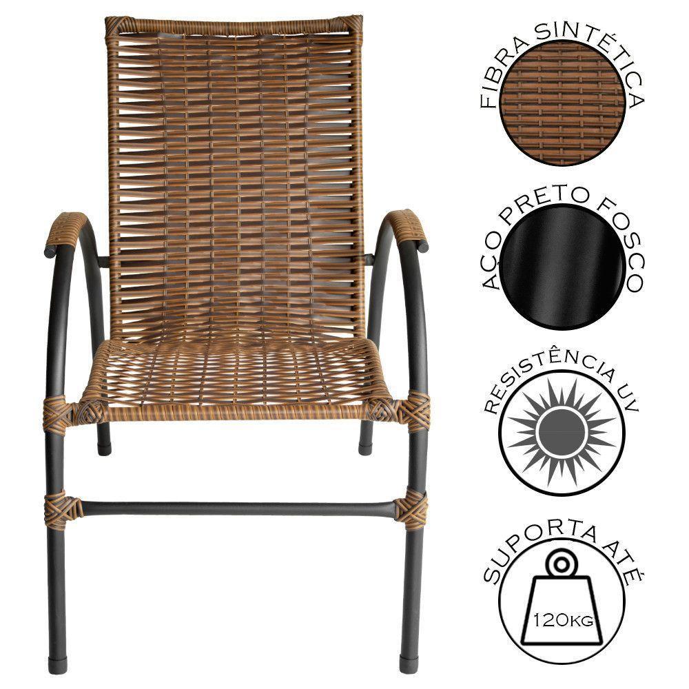 Conjunto De Mesa De Centro E 2 Cadeiras ônix área Externa Argila - 3