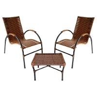 Conjunto De Mesa De Centro E 2 Cadeiras ônix área Externa Argila - 1